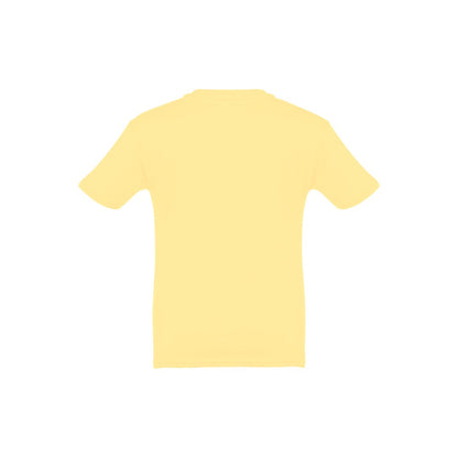 THC QUITO promotional kids' garment in digital yellow (detail view) with custom logo branding
