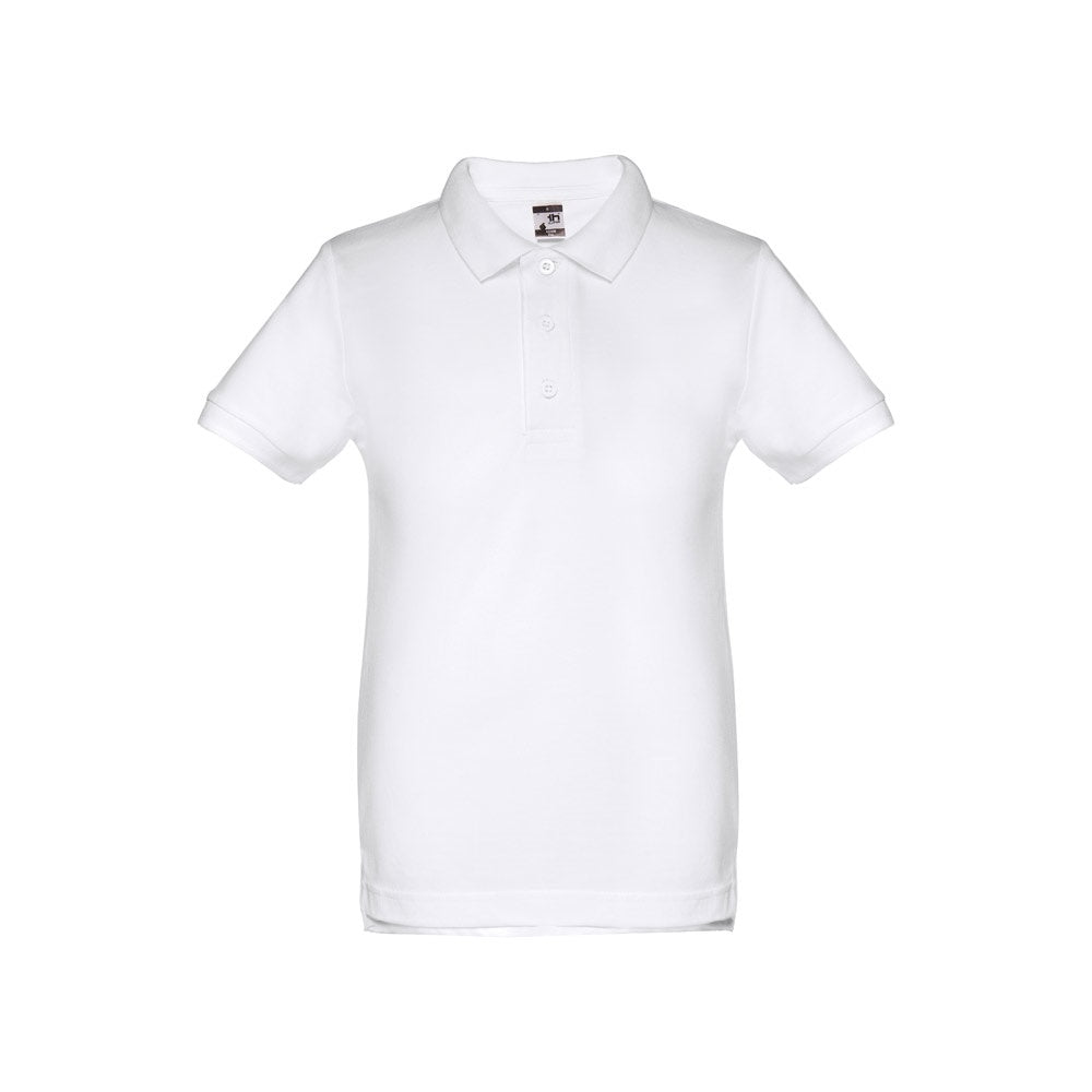 THC ADAM KIDS WH promotional kids' garment in white (detail view) with custom logo branding