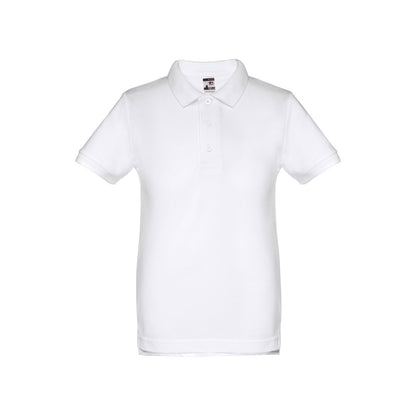 THC ADAM KIDS WH promotional kids' garment in white (detail view) with custom logo branding