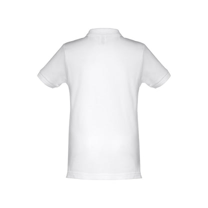 THC ADAM KIDS WH promotional kids' garment in white (detail view) with custom logo branding