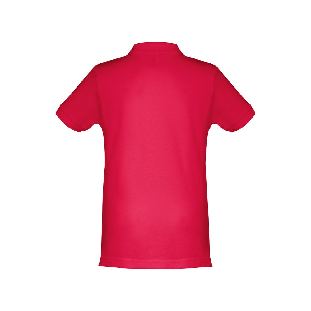 THC ADAM KIDS promotional kids' garment in red (detail view) with custom logo branding