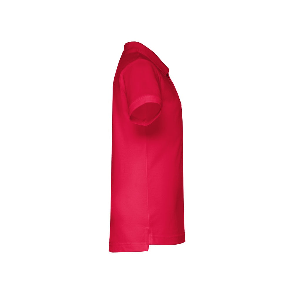 THC ADAM KIDS promotional kids' garment in red (detail view) with custom logo branding