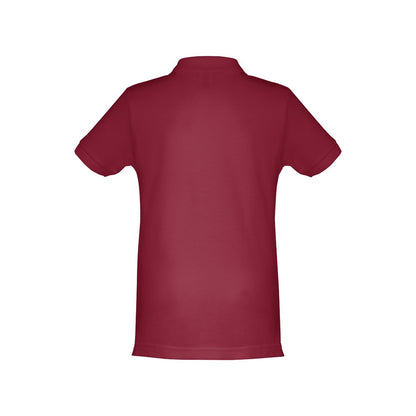 THC ADAM KIDS promotional kids' garment in burgundy (detail view) with custom logo branding