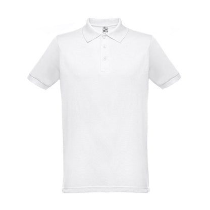 THC BERLIN WH promotional polo shirt in white with custom logo branding