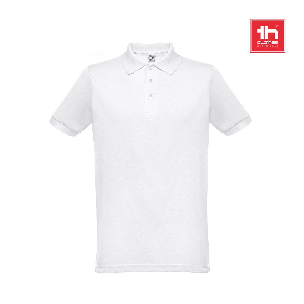 THC BERLIN WH promotional polo shirt (complete set view) with custom logo branding