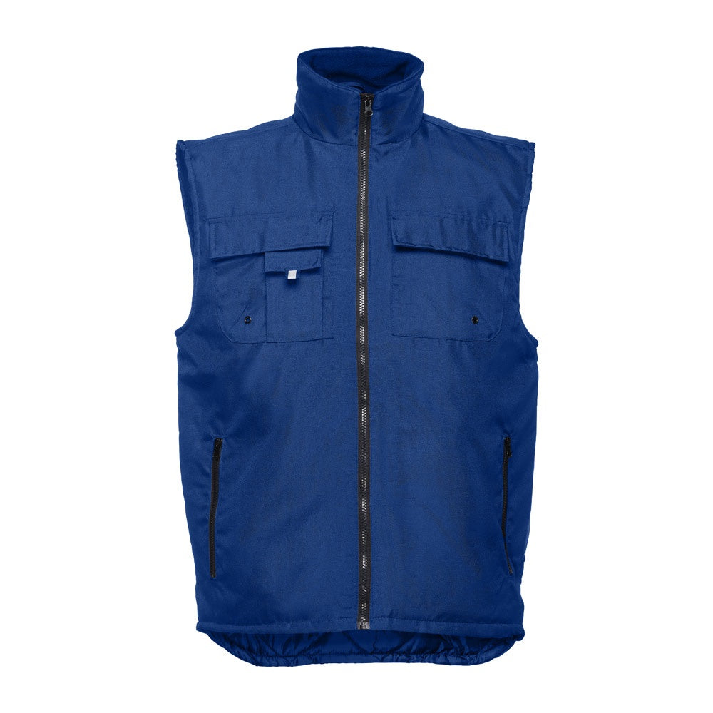 THC STOCKHOLM promotional jacket in royal blue (detail view) with custom logo branding