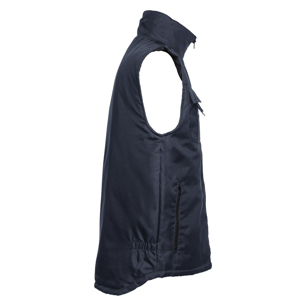 THC STOCKHOLM promotional jacket in navy blue (detail view) with custom logo branding