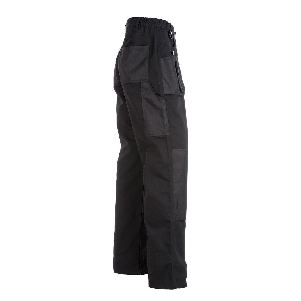 THC WARSAW promotional workwear garment in black (detail view) with custom logo branding