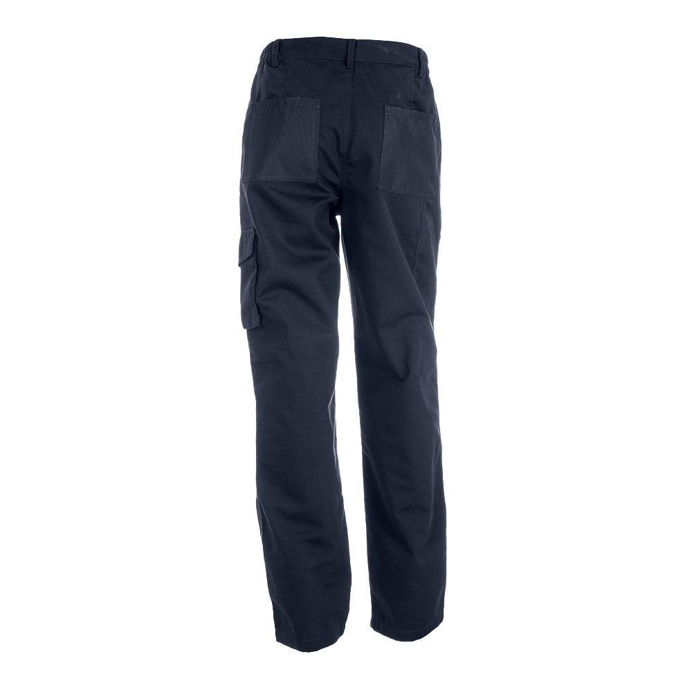 THC WARSAW promotional workwear garment in navy blue (detail view) with custom logo branding
