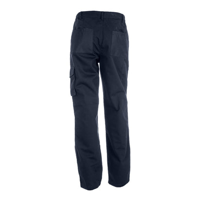 THC WARSAW promotional workwear garment in navy blue (detail view) with custom logo branding