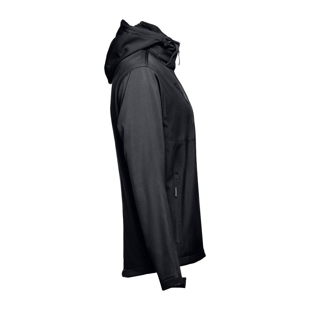 THC ZAGREB promotional jacket in black (detail view) with custom logo branding