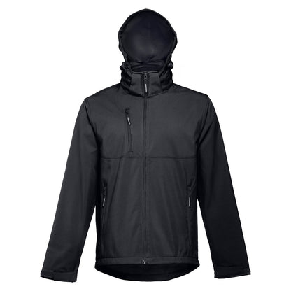 THC ZAGREB promotional jacket in black (detail view) with custom logo branding