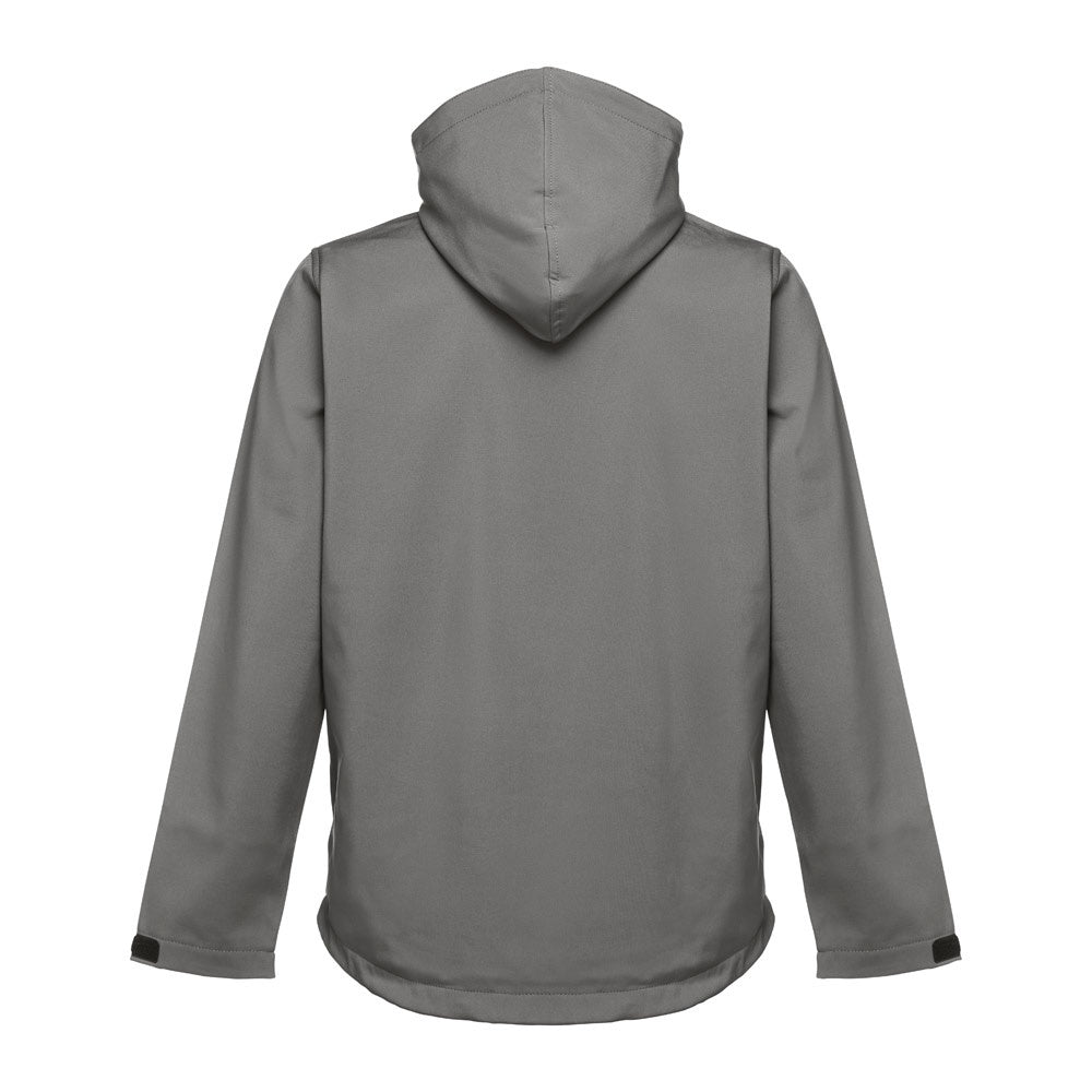 THC ZAGREB promotional jacket in grey (detail view) with custom logo branding