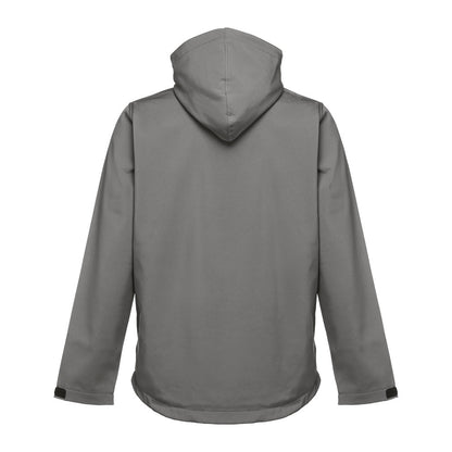 THC ZAGREB promotional jacket in grey (detail view) with custom logo branding
