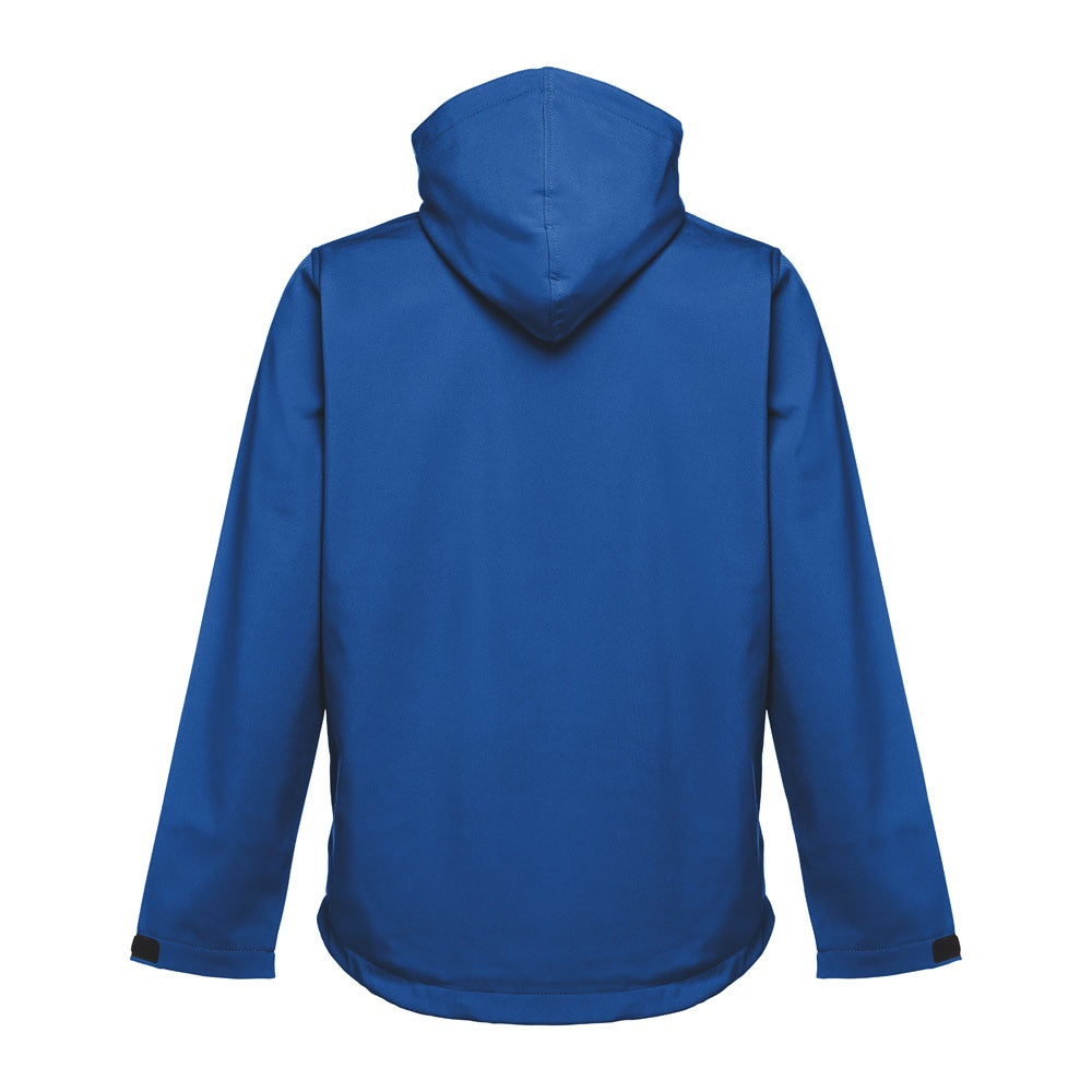 THC ZAGREB promotional jacket in royal blue (detail view) with custom logo branding
