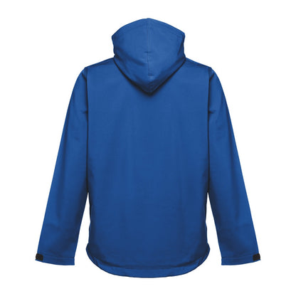THC ZAGREB promotional jacket in royal blue (detail view) with custom logo branding
