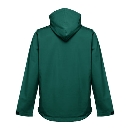 THC ZAGREB promotional jacket in dark green (detail view) with custom logo branding