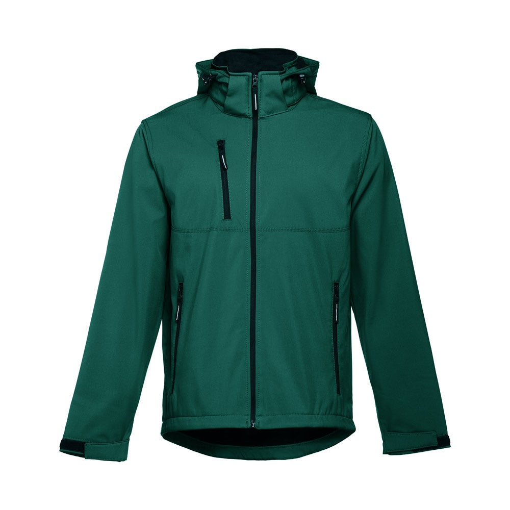 THC ZAGREB promotional jacket in dark green with custom logo branding