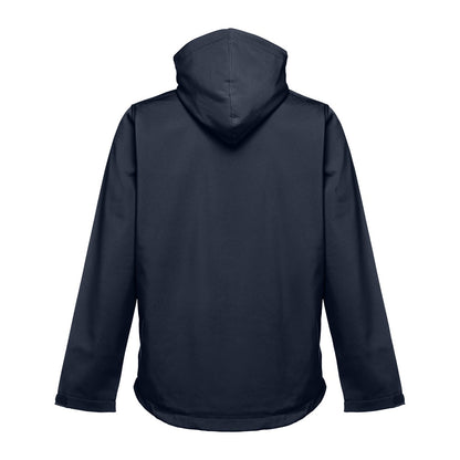 THC ZAGREB promotional jacket in navy blue (detail view) with custom logo branding