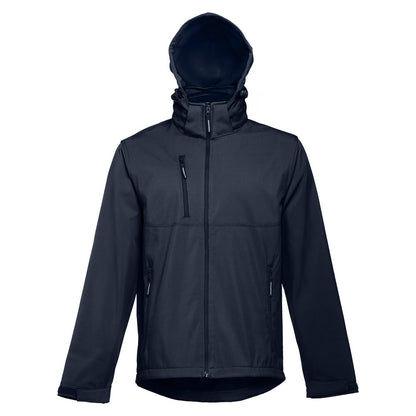 THC ZAGREB promotional jacket in navy blue (detail view) with custom logo branding