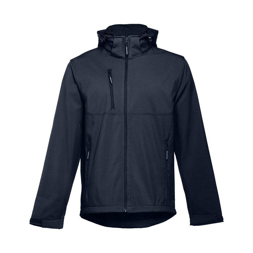THC ZAGREB promotional jacket in navy blue with custom logo branding