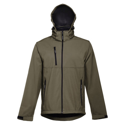THC ZAGREB promotional jacket in army green (detail view) with custom logo branding
