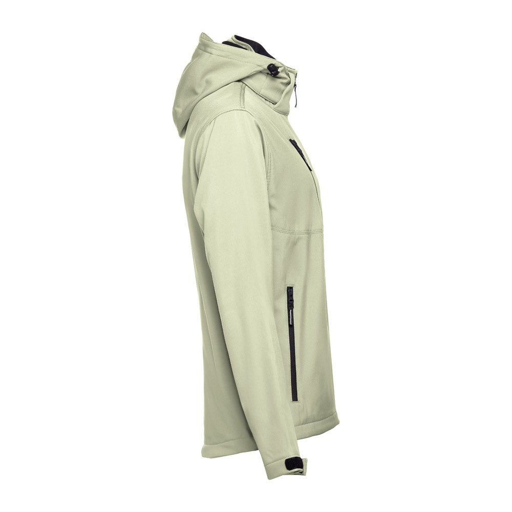 THC ZAGREB promotional jacket in pastel green (detail view) with custom logo branding