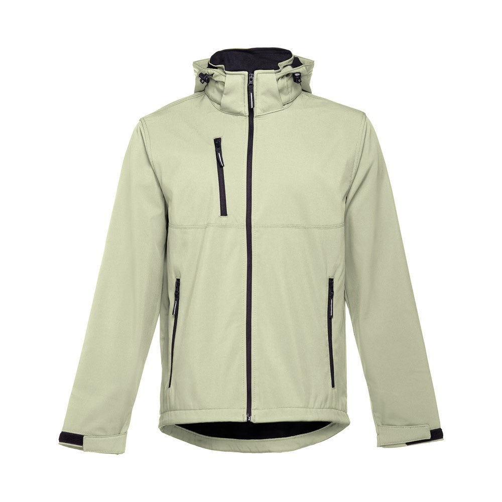 THC ZAGREB promotional jacket in pastel green with custom logo branding