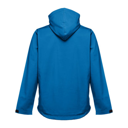 THC ZAGREB promotional jacket in petrol blue (detail view) with custom logo branding