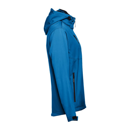 THC ZAGREB promotional jacket in petrol blue (detail view) with custom logo branding