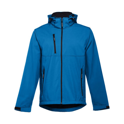 THC ZAGREB promotional jacket in petrol blue with custom logo branding