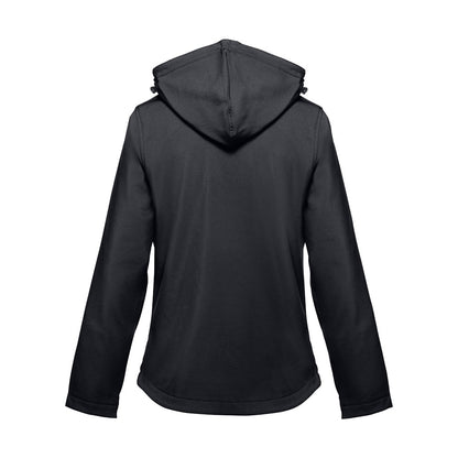 THC ZAGREB WOMEN promotional jacket in black (detail view) with custom logo branding