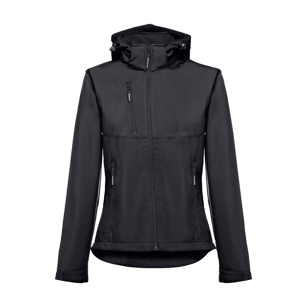 THC ZAGREB WOMEN promotional jacket in black with custom logo branding