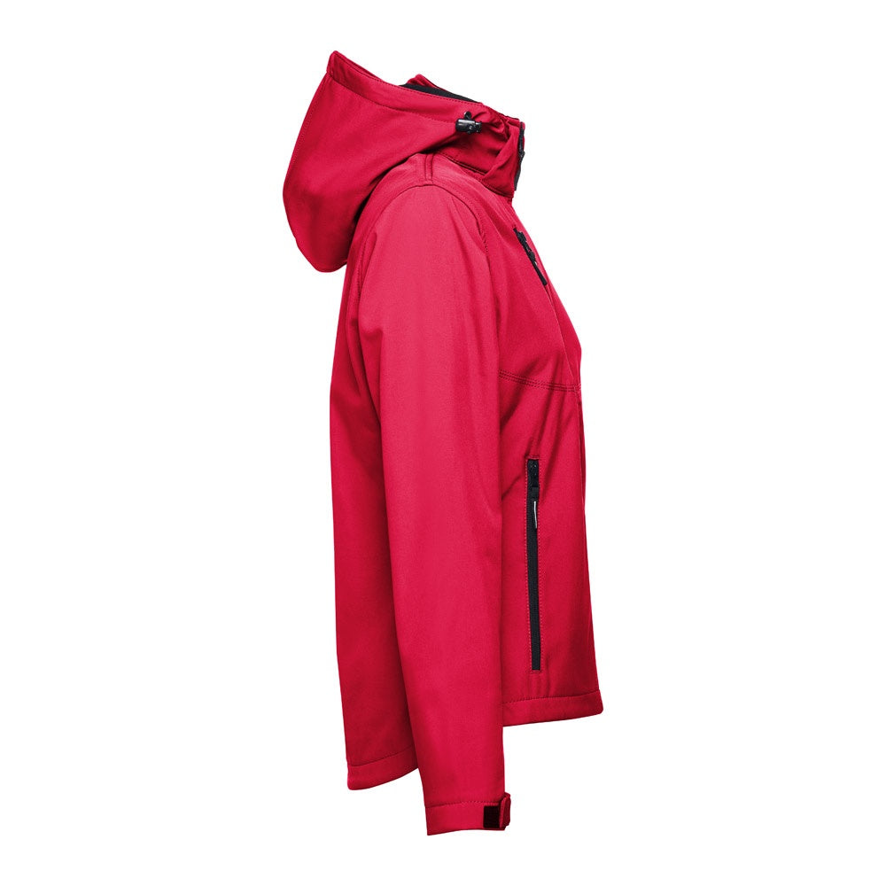 THC ZAGREB WOMEN promotional jacket in red (detail view) with custom logo branding