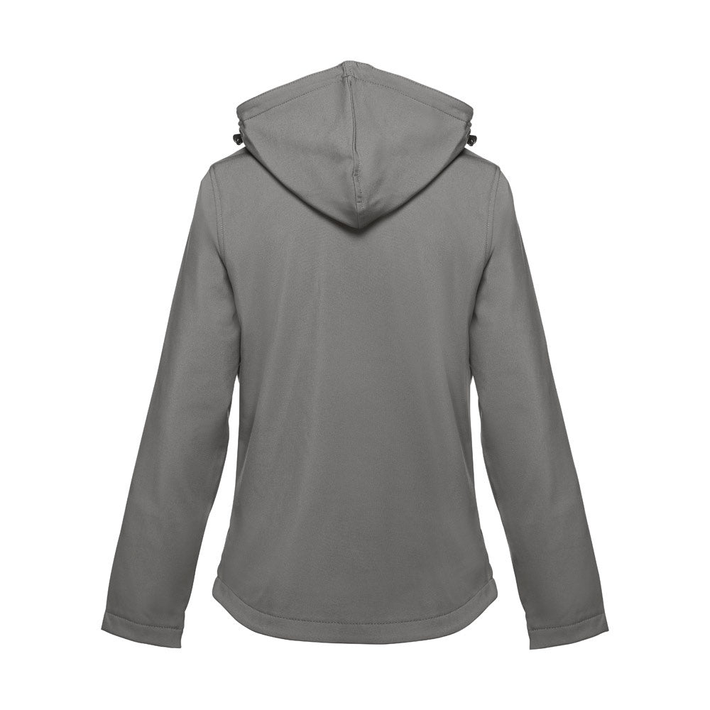 THC ZAGREB WOMEN promotional jacket in grey (detail view) with custom logo branding