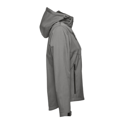 THC ZAGREB WOMEN promotional jacket in grey (detail view) with custom logo branding