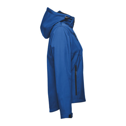 THC ZAGREB WOMEN promotional jacket in royal blue (detail view) with custom logo branding