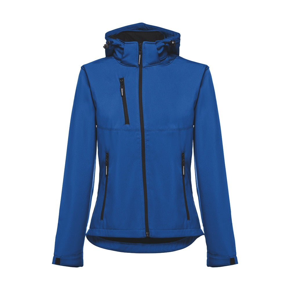 THC ZAGREB WOMEN promotional jacket in royal blue with custom logo branding