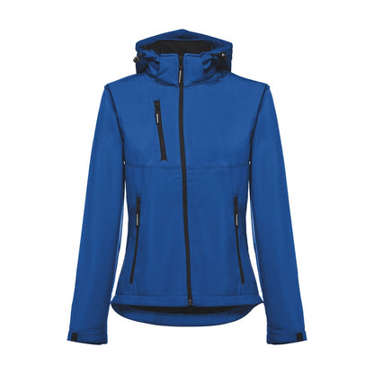 THC ZAGREB WOMEN promotional jacket in royal blue with custom logo branding