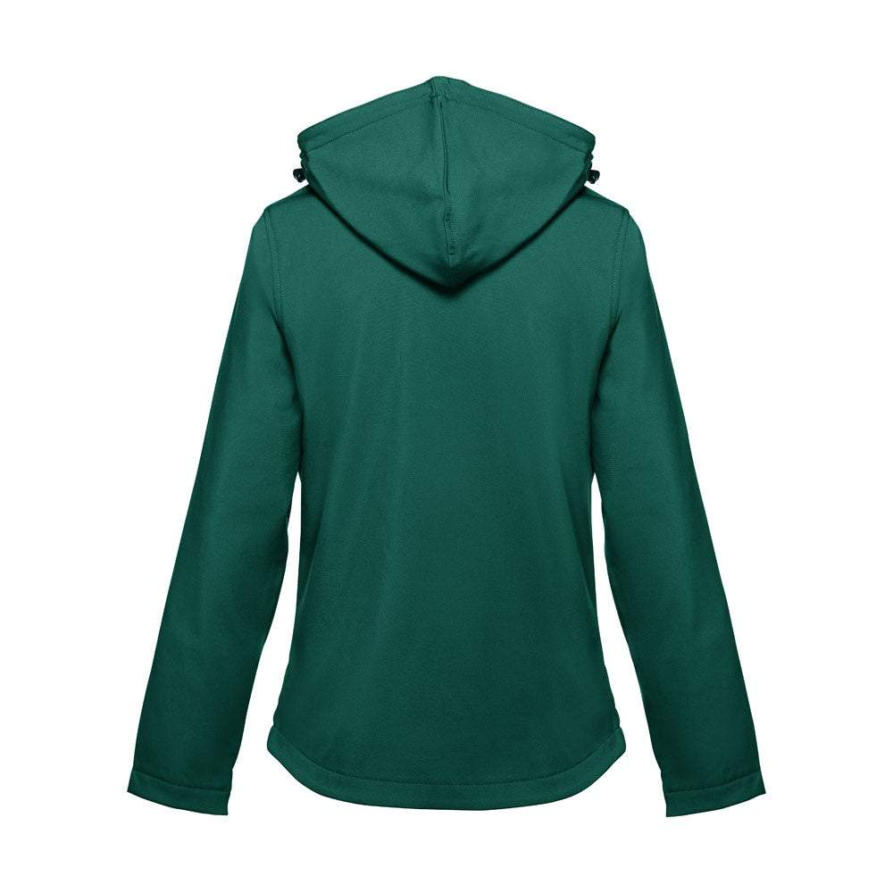 THC ZAGREB WOMEN promotional jacket in dark green (detail view) with custom logo branding