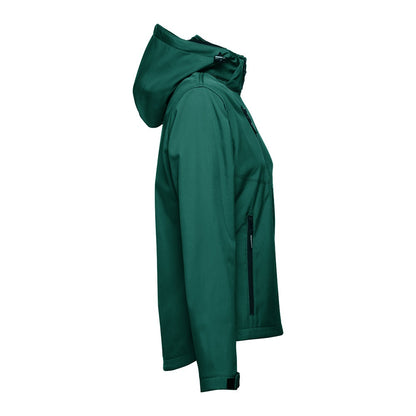 THC ZAGREB WOMEN promotional jacket in dark green (detail view) with custom logo branding