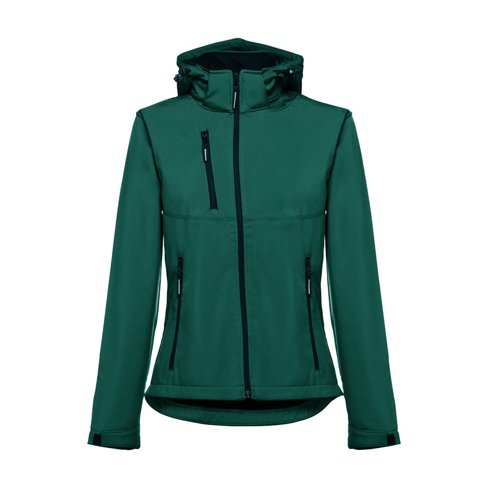 THC ZAGREB WOMEN promotional jacket in dark green with custom logo branding