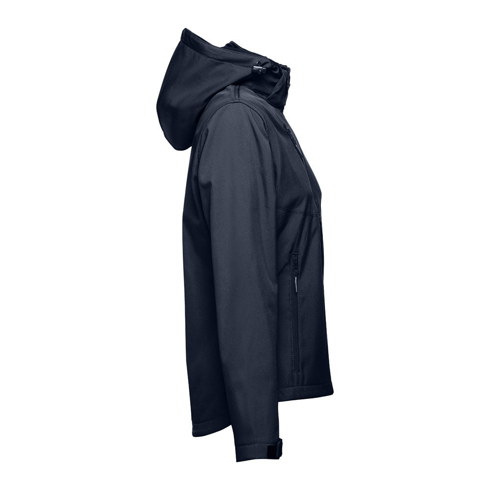 THC ZAGREB WOMEN promotional jacket in navy blue (detail view) with custom logo branding