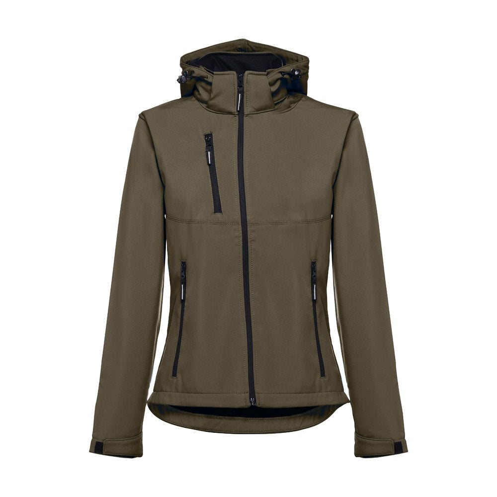 THC ZAGREB WOMEN promotional jacket in army green with custom logo branding