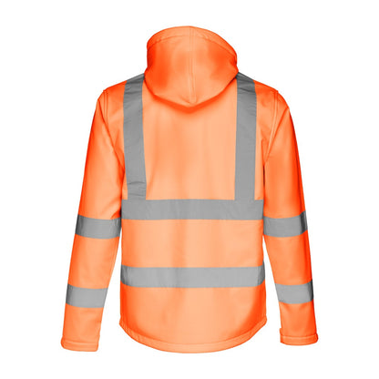 THC ZAGREB WORK promotional jacket in hexachrome orange (detail view) with custom logo branding