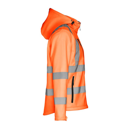THC ZAGREB WORK promotional jacket in hexachrome orange (detail view) with custom logo branding