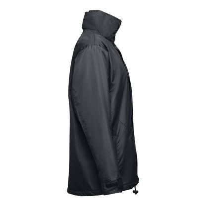 THC LIUBLIANA promotional jacket in black (detail view) with custom logo branding
