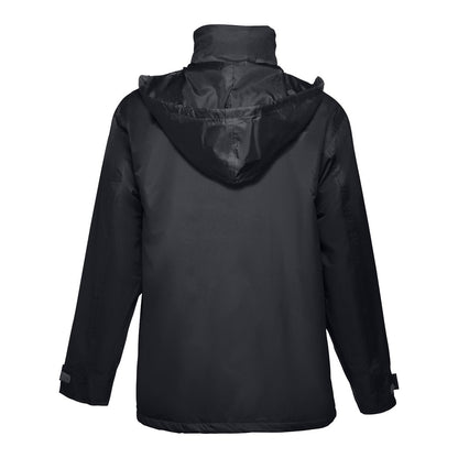 THC LIUBLIANA promotional jacket in black (detail view) with custom logo branding
