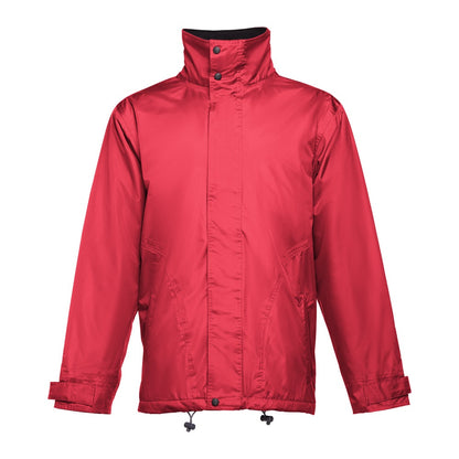 THC LIUBLIANA promotional jacket in red with custom logo branding