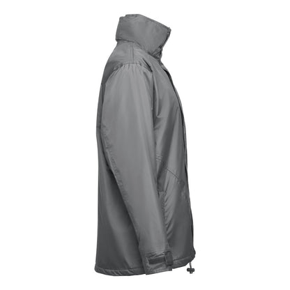 THC LIUBLIANA promotional jacket in grey (detail view) with custom logo branding